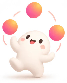 Asanagram mascot juggling